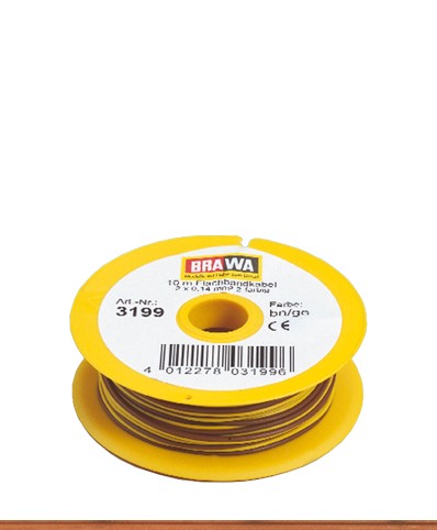 Brawa 3199 Vezeték, szalagkábel 10 m, 0,14 mm², sárga/barna (Roco)