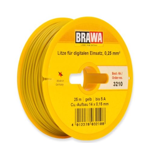 Brawa 3210 Vezeték 25 m, 0,25 mm², sárga