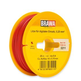 Brawa 3211 Vezeték 25 m, 0,25 mm², piros