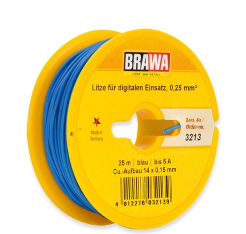 Brawa 3213 Vezeték 25 m, 0,25 mm², kék