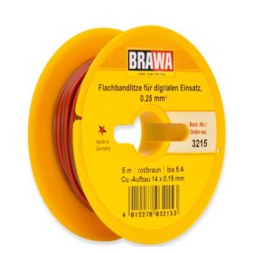   Brawa 3215 Vezeték, szalagkábel 5 m, 0,25 mm², barna/piros