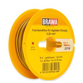   Brawa 3216 Vezeték, szalagkábel 5 m, 0,25 mm², sárga/barna