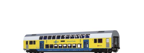 Brawa 44575 Emeletes személykocsi 2. osztály, Metronom (RE 3 Hamburg Hbf) (E6) (H0) - DCC / LED világítással