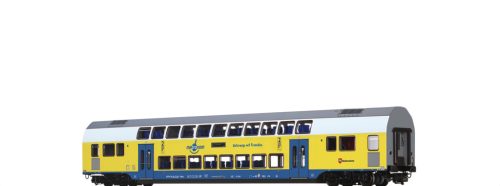 Brawa 44596 Emeletes személykocsi 2. osztály, Metronom (RE 3 Hamburg Hbf) (E6) (H0) - DCC / LED világítással