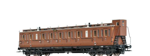 Brawa 45269 Oldalfellépős személykocsi fékházzal, négytengelyes C4, 3. osztály, K.P.E.V. (E1) (H0)