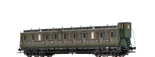 Brawa 45272 Oldalfellépős személykocsi fékházzal, négytengelyes C4ü, 3. osztály, DRG (E2) (H0)