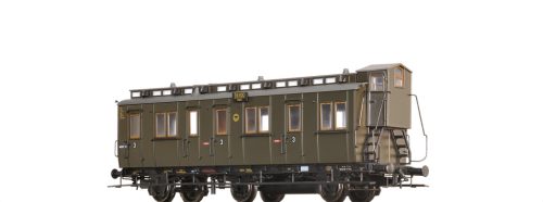 Brawa 45495 Oldalfellépős személykocsi fékházzal, háromtengelyes C3u, 3. osztály, DRG (E2) (H0)
