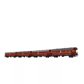   Brawa 46787 Ingavonati szerelvény vezérlőkocsival, Donnerbüchse, 2. osztály, bordó, DB (E3) (H0) - AC
