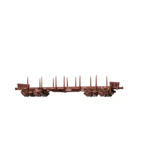   Brawa 47124 Rakoncás oldalfalú négytengelyes teherkocsi, Rmmns, SNCB (E4) (H0)