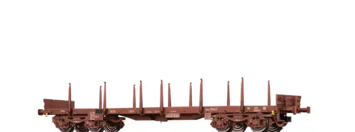 Brawa 47124 Rakoncás oldalfalú négytengelyes teherkocsi, Rmmns, SNCB (E4) (H0)