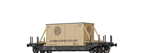 Brawa 47916 Rakoncás süllyesztett felületű négytengelyes teherkocsi, Ja, AEG, k.k.St.B. (E1) (H0)