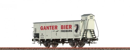Brawa 49871 Fedett sörszállító teherkocsi félkházzal, Ganter, DB (E3) (H0)