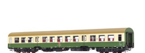 Brawa 50795 Személykocsi, négytengelyes Bmh, 2. osztály, bézs/zöld, DB-AG (E5) (H0)