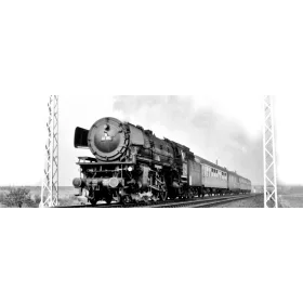   Brawa 50845 Szerelvénykészlet: BR 01 gőzmozdony 4-részes gyorsvonattal, F 3/4 Merkur, DB (E3) (H0) - AC / Sound és füst