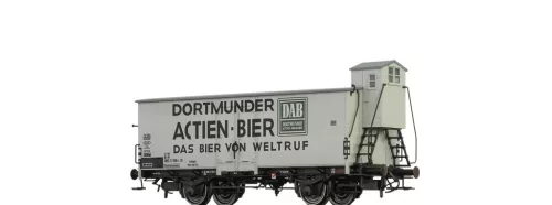 Brawa 51201 Fedett sörszállító teherkocsi fékházzal, Dortmunder Actien-Brauerei, DB (E4) (H0)