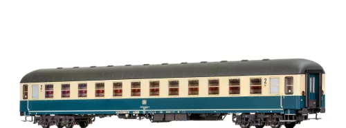 Brawa 58093 Személykocsi, négytengelyes Bm232, 2. osztály, óceánkék/bézs, DB (E4) (H0)