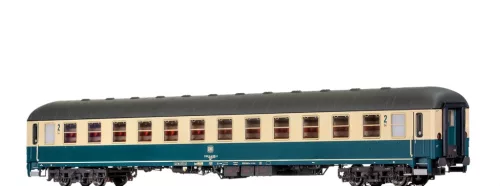 Brawa 58094 Személykocsi, négytengelyes Bm238, 2. osztály, óceánkék/bézs, DB (E4) (H0)
