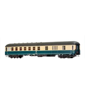   Brawa 58153 Személykocsi, négytengelyes BDm272, 2 osztály/poggyász, óceánkék/bézs, DB (E4) (H0) - AC / világítással