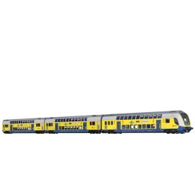   Brawa 64545 Emeletes személykocsi-készlet, 3-részes Metronom (RE 3 Hamburg Hbf) (E6) (N) - világítással