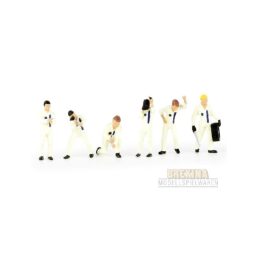 Brekina 10503 Versenyszerelők boxutcához, fehér ruhában - Noch (H0)