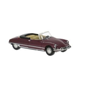   Brekina 14237 Citroen DS Cabrio, bordó - nyitott tetővel (H0)