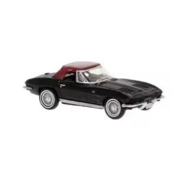   Brekina 18025 Chevrolet Corvette C2 Cabrio, fekete, zárt tetővel (H0)