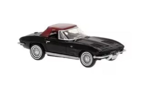 Brekina 18025 Chevrolet Corvette C2 Cabrio, fekete, zárt tetővel (H0)