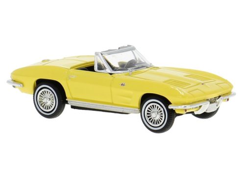 Brekina 18030 Chevrolet Corvette C2 Cabrio, pasztellsárga (H0)