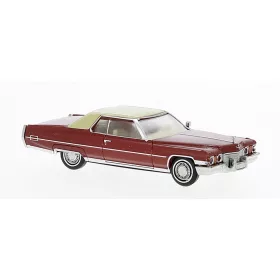   Brekina 18125 Cadillac Coupé de Ville, 1972 - piros/csontszín (H0)