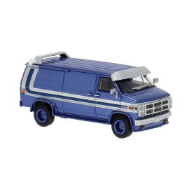 Brekina 18253 GMC Vandura, dobozos furgon - kék (H0)