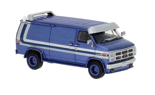 Brekina 18253 GMC Vandura, dobozos furgon - kék (H0)