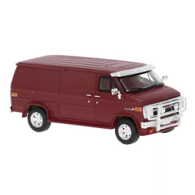   Brekina 18259 GMC Vandura, dobozos furgon, metál színben - piros (H0)