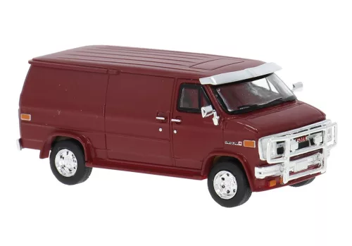 Brekina 18259 GMC Vandura, dobozos furgon, metál színben - piros (H0)