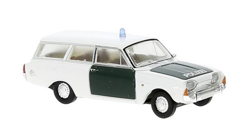 Brekina 19480 Ford Taunus P3 Turnier, Polizei 1964 (H0)