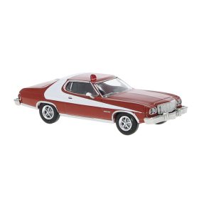   Brekina 19729 Ford Gran Torino, piros/fehér, 1976, villogóval - Starsky & Hutch (H0)