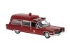 Brekina 19775 Cadillac Meteor Ambulance 1966, piros (H0)