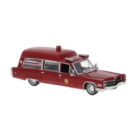 Brekina 19775 Cadillac Meteor Ambulance 1966, piros (H0)