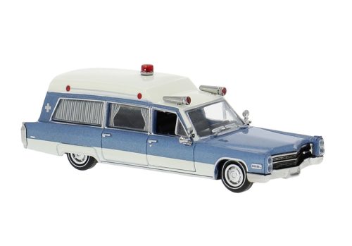 Brekina 19777 Cadillac Meteor Ambulance 1966, kék/fehér (H0)