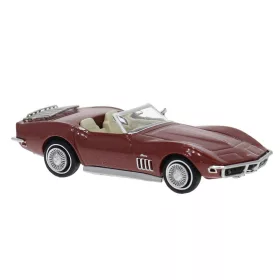   Brekina 19994 Chevrolet Corvette C3 Cabrio, metál színben - bordó (H0)