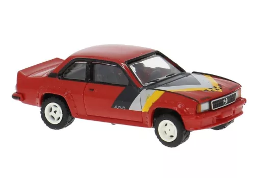 Brekina 20771 Opel Ascona B i400, piros, sárga/ezüst dekorral (H0)