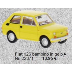 Brekina 22371 Fiat 126 bambino - sárga (H0)