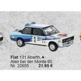 Brekina 22655 Fiat 131 Abarth, Alen bei der Monte 80 (H0)