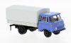 Brekina 30617 Robur LO 2501 platós/ponyvás teherautó 1968, kék/fekete (H0)