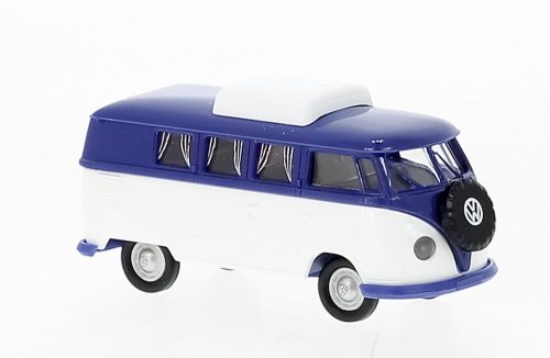 Brekina 31618 Volkswagen Transporter T1b Camper, kék/fehér, zárt tetővel 1960 (H0)