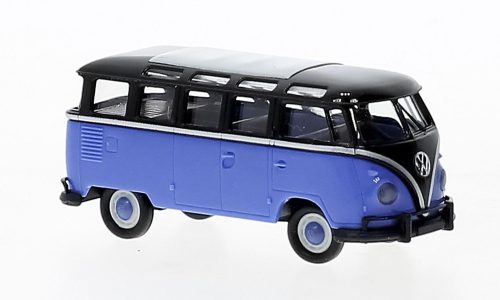 Brekina 31848 Volkswagen Transporter T11 Samba, fekete/kék, 1960 (H0)