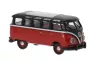 Brekina 31852 Volkswagen Transporter T1b Samba, fekete/piros (H0)