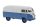 Brekina 32076 Volkswagen Transporter T1a, dobozos, szürke/kék (H0)