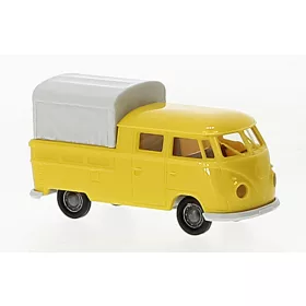   Brekina 32840 Volkswagen Transporter T1b DoKa 1960, dobozos, sárga (H0)