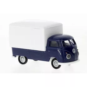   Brekina 32856 Volkswagen Transporter T1b dobozos 1960, sötétkék/fehér (H0)