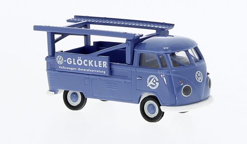 Brekina 32868 Volkswagen Transporter T1b 1960, versenyautószállító, Porsche Glöckler (H0)